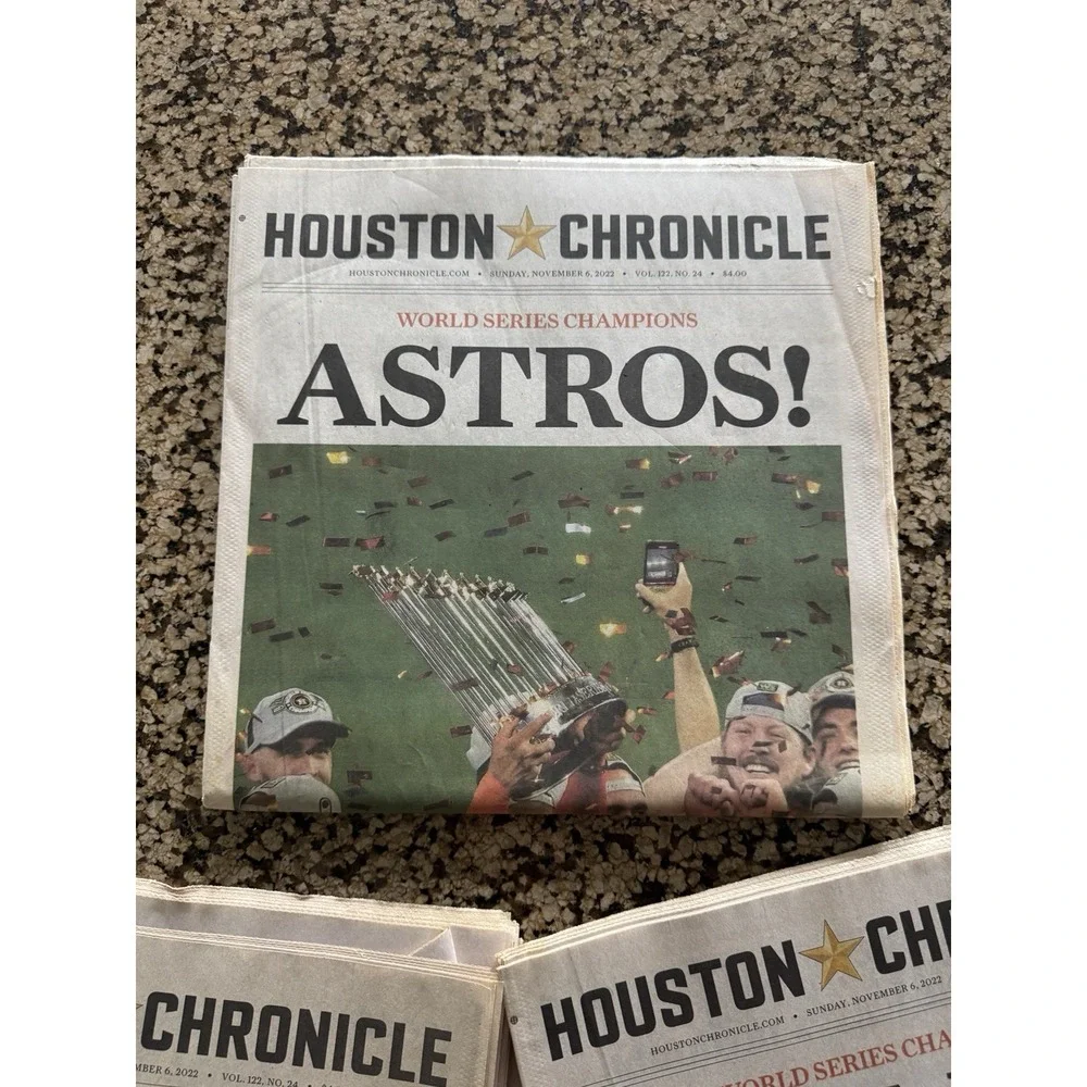 Complete 3 Set 2022 World Series Houston Astros Houston Chronicle Newspapers ❤️✅